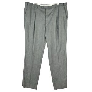 NWT FALCONE Men's Grey Dress Pants 50x37‎ Pleated Unhemmed Expandable Waistband